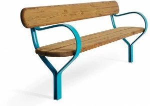 VESTRE Деревянная скамейка в современном стиле с подлокотниками со спинкой Folk