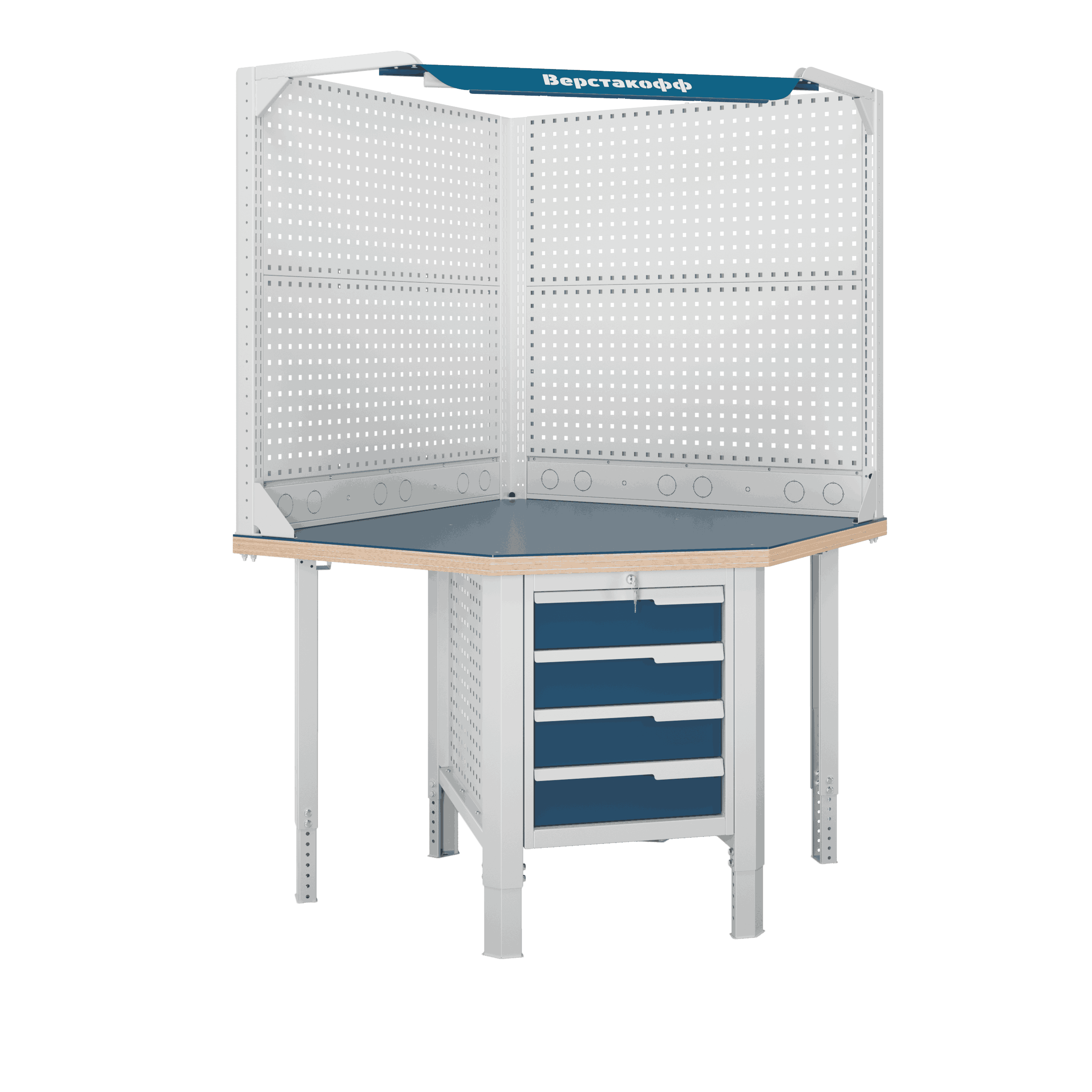 Верстак (угловой) CTR U532.S4.1-2FR Верстакофф 124781