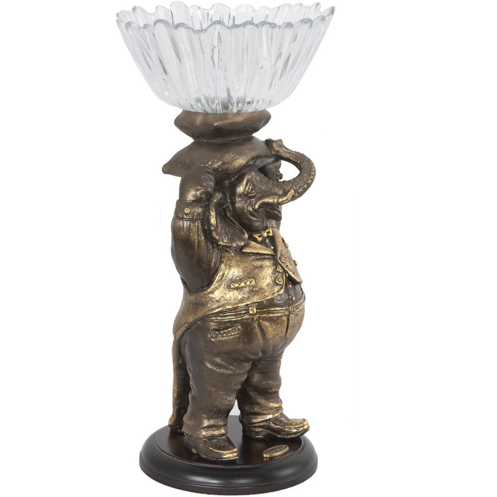 52083 BOGACHO Фруктовница-конфетница Слон Мистер Твистер Литьевой мрамор / стекло  - Вид №2