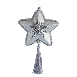 89368984 Украшение декоративное подвесное Звезда 19x11.5 см серебристый STLM-1526582