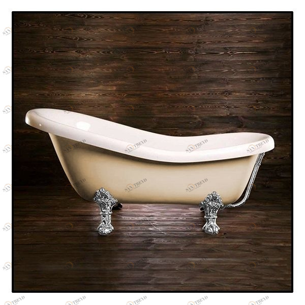 Ванна Akcjum Rectime 175 WR-01-05-Ch-J овальная кремовая с хромированными ножками WR0105CHJ