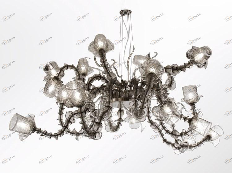 MULTIFORME Стеклянная светодиодная люстра ручной работы Temptation Bsr3330t-18-dwn1