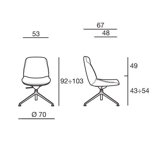 Кожаный стул с регулируемой высотой Sesta Jada ARCH-00027838 - Вид №2