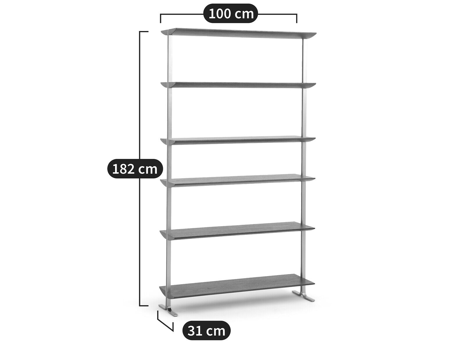 Книжный шкаф из стали и дерева AMPM LIVEL ARCH-00064914 - Вид №8