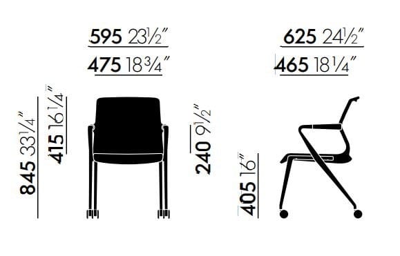 Стул с колесами с подлокотниками VITRA Unix ARCH-00081366 - Вид №9