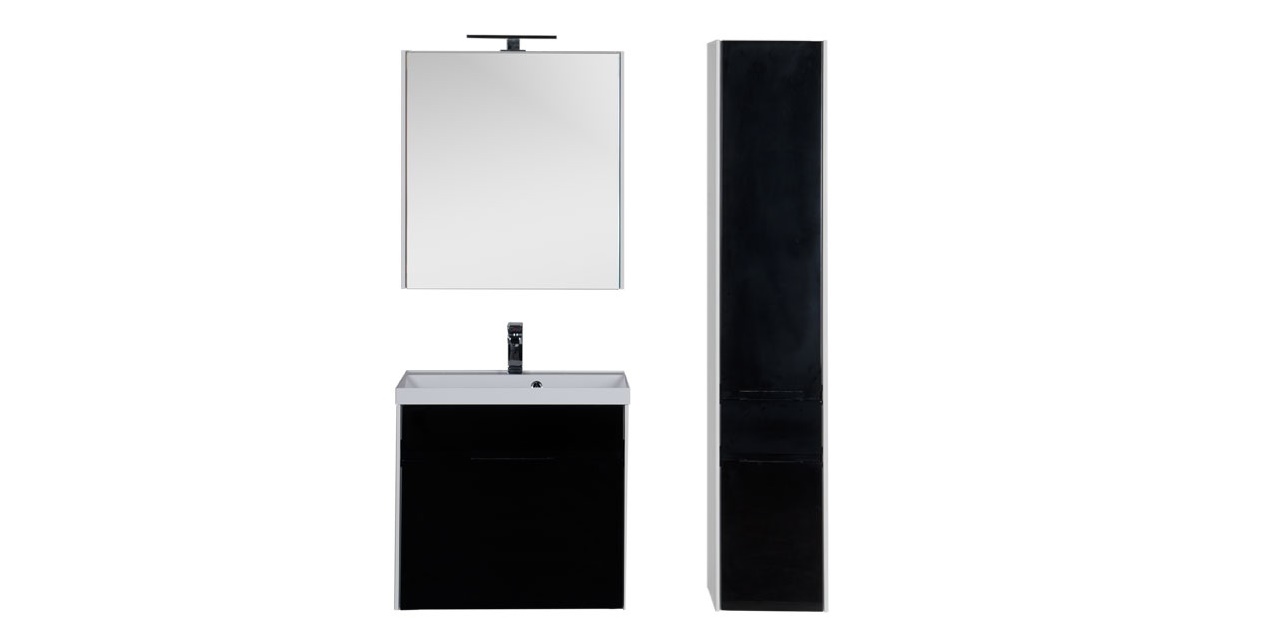 Комплект мебели Aquanet Латина 70 черный (1 ящик) 00181082 - Вид №1