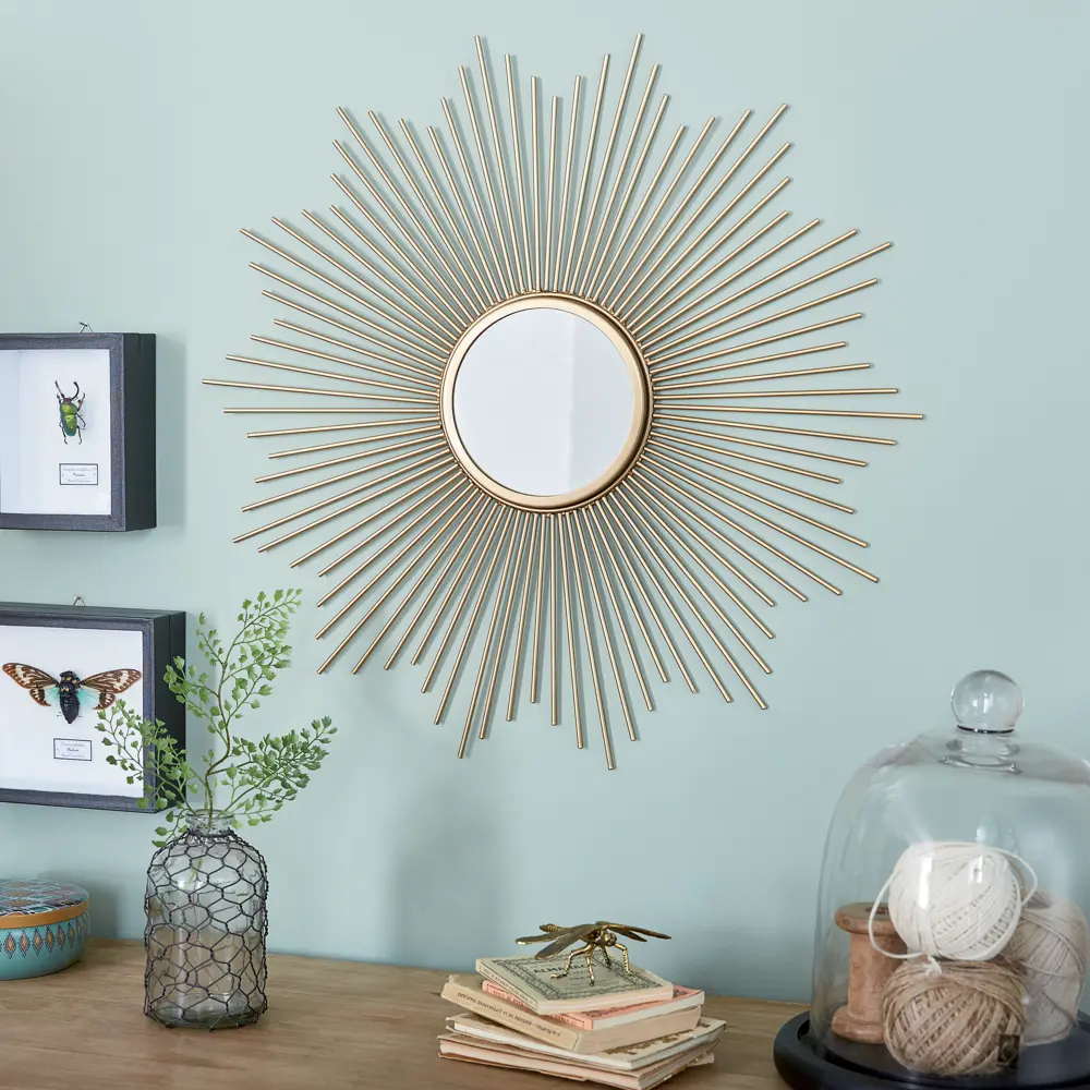 Зеркало декоративное «Sun» круг 55 см цвет золотой 82143158 STLM-2065267 INSPIRE 