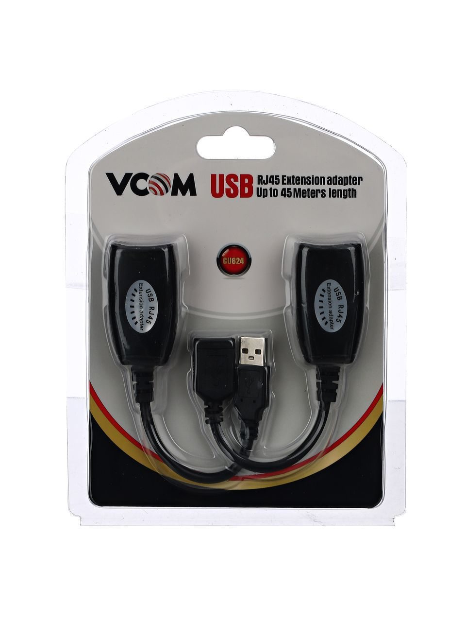 CU824 Адаптер-удлинитель usb-amaf/rj45, по витой паре до 45m , <> VCOM Santreyd  - Вид №2