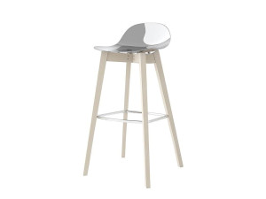Высокий табурет из полипропилена с деревянными ножками