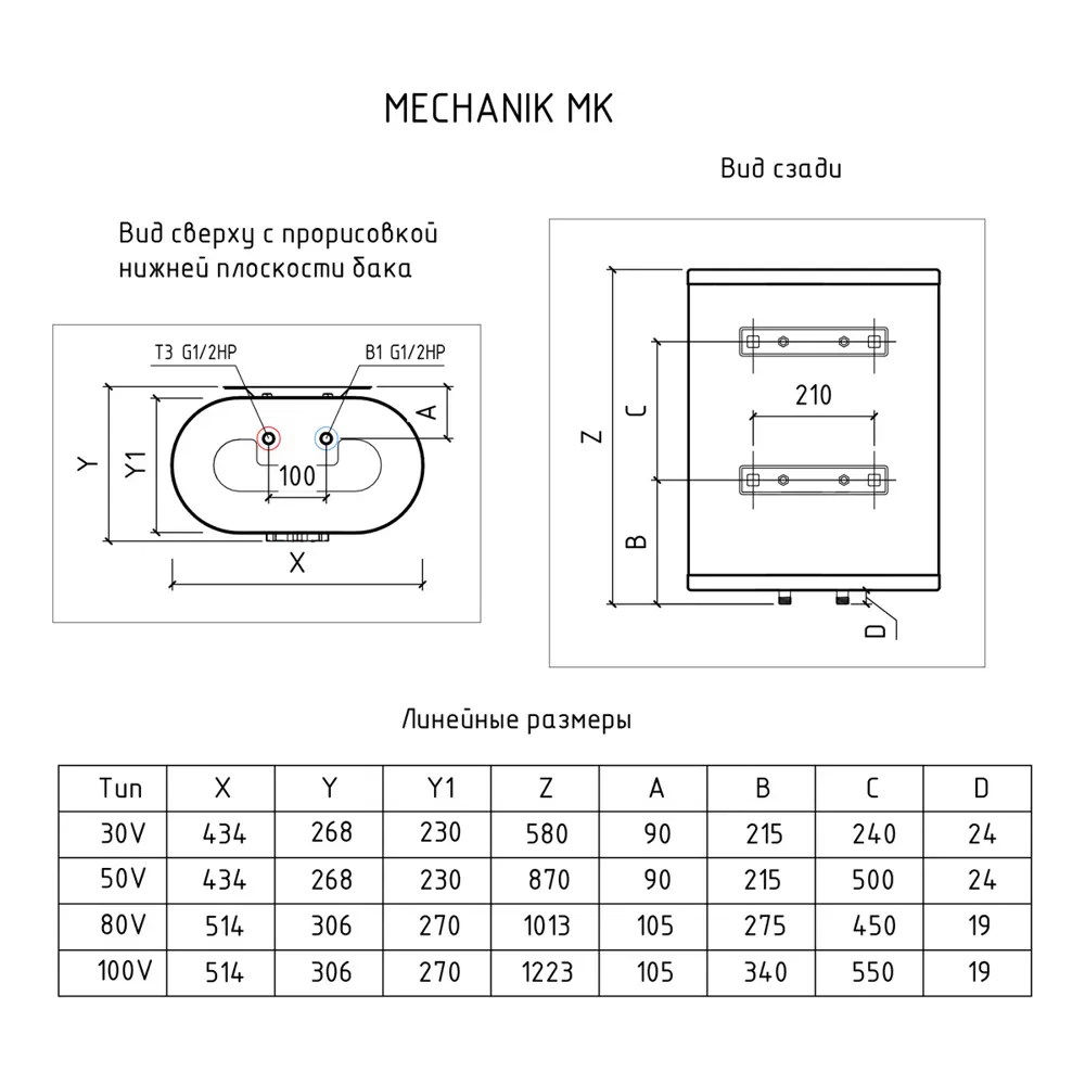 Накопительный водонагреватель электрический 80 л Thermex MK 80 V 151 003 2 кВт нержавеющая сталь мокрый ТЭН 82097891 STLM-2123379  - Вид №1