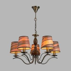 Подвесная люстра Eurosvet Элен 60027/5 античная бронза EUROSVET ЭЛЕН БРОНЗА 186056 Бежевый