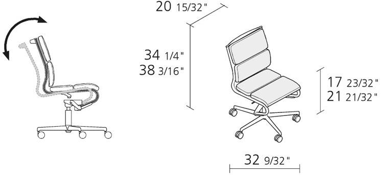 Alias Регулируемое по высоте вращающееся офисное кресло на колесиках Frame 52 / frame 52 soft sun-id-1345510 - Вид №4
