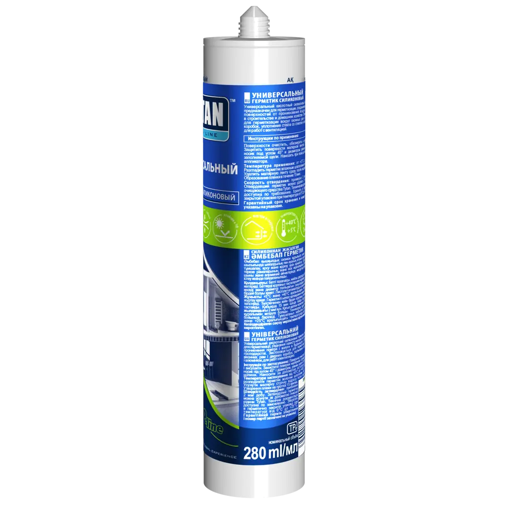 Герметик силиконовый Tytan Euro line универсальный уксусный белый 280 мл STLM-2186177 - Вид №1