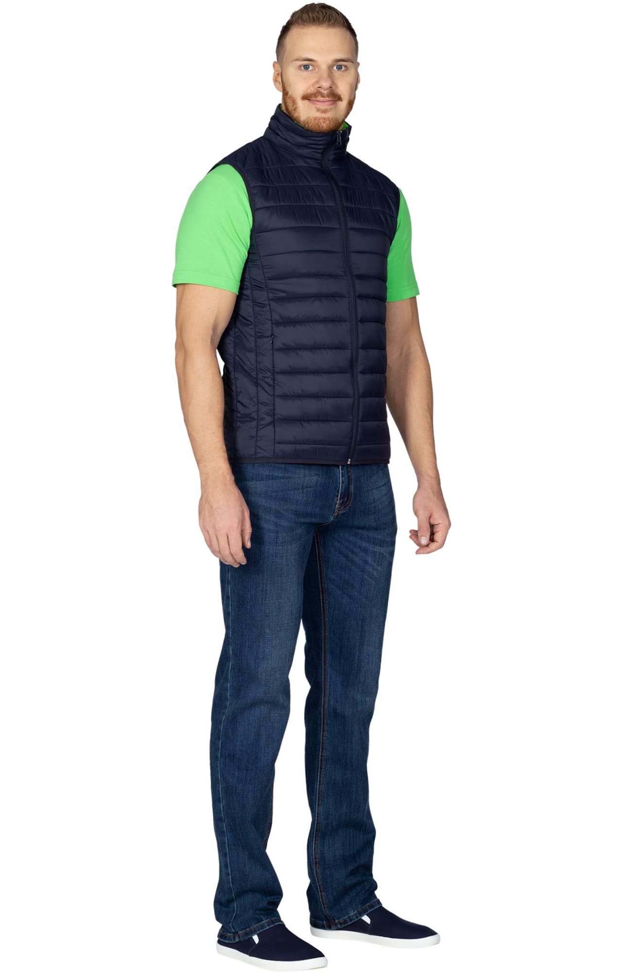 69664 Жилет стеганый  dark blue El-Risto  Демисезонная одежда размер XL (100)  - Вид №3