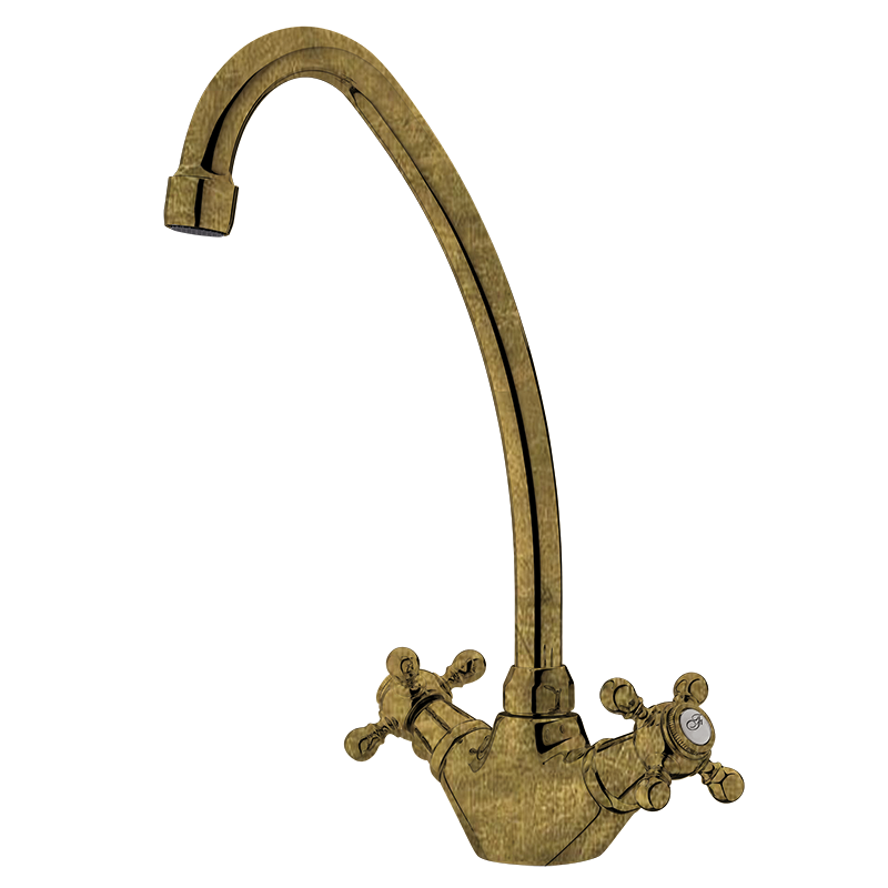 236799 BASIC/PREMIUM Тубо Носик 1866 Моноблочной раковины Старая Латунь GRB MIXERS 