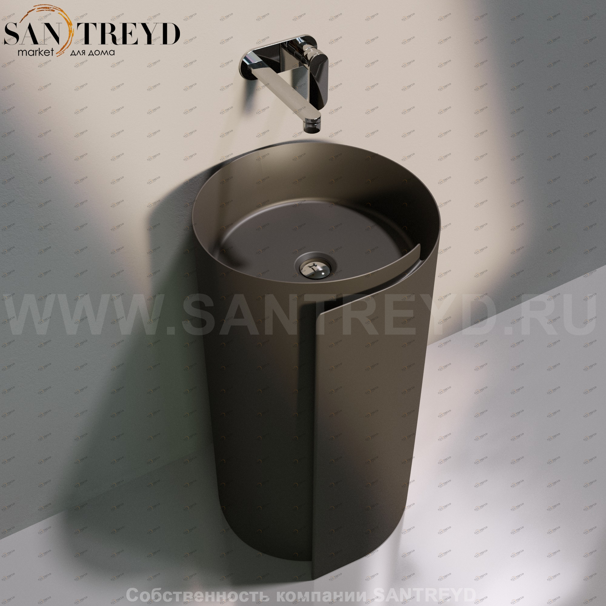 MR44P7006 Напольная раковина стоящая круглая Ceramica Flaminia Roll