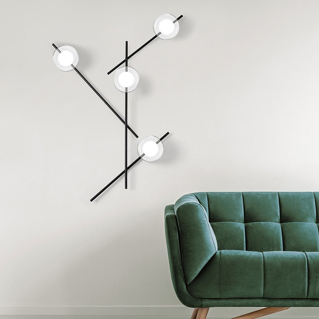 Miloox 1744.220 Настенный светильник с черным каркасом MIKADO. - Вид №2