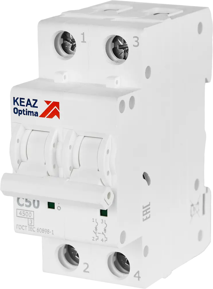 Автоматический выключатель КЭАЗ Opti Din BM63 2P 50А для надежной защиты электросети 89206654