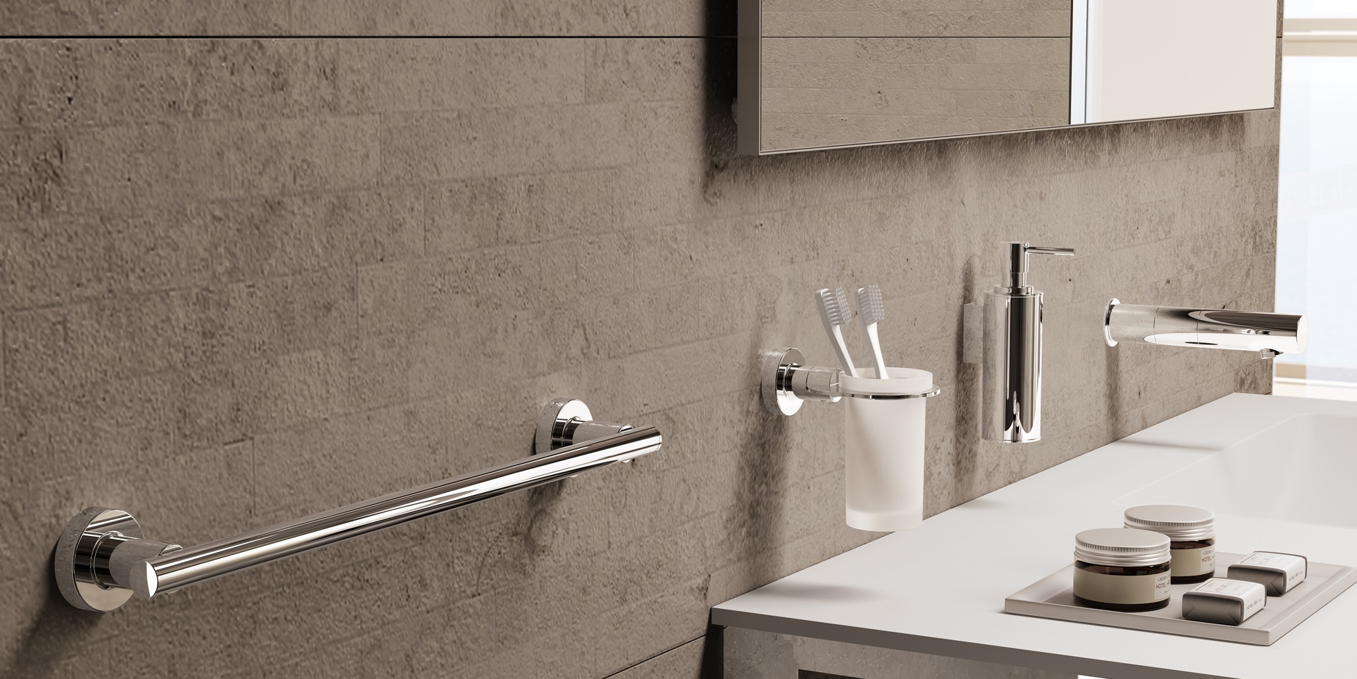 Sonia Стакан для зубных щеток настенный Tecno Project Хром 116935 - Вид №1