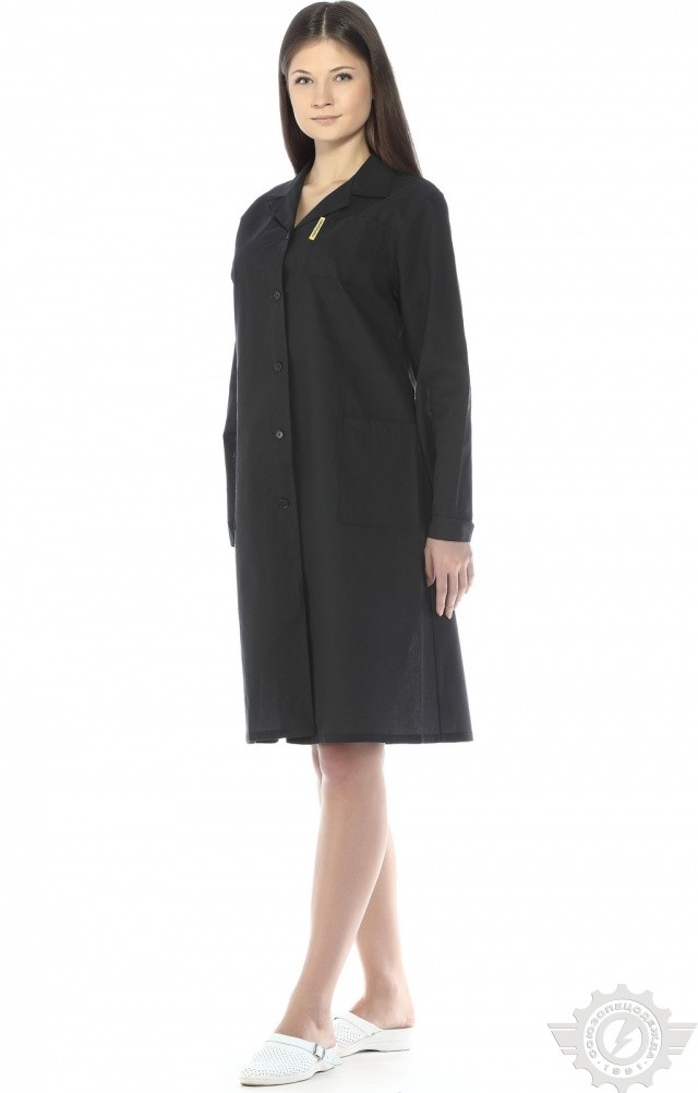 61679 Халат женский темный  Одежда для обслуживающего персонала  размер 56-58/158-164 Спецодежда  - Вид №3