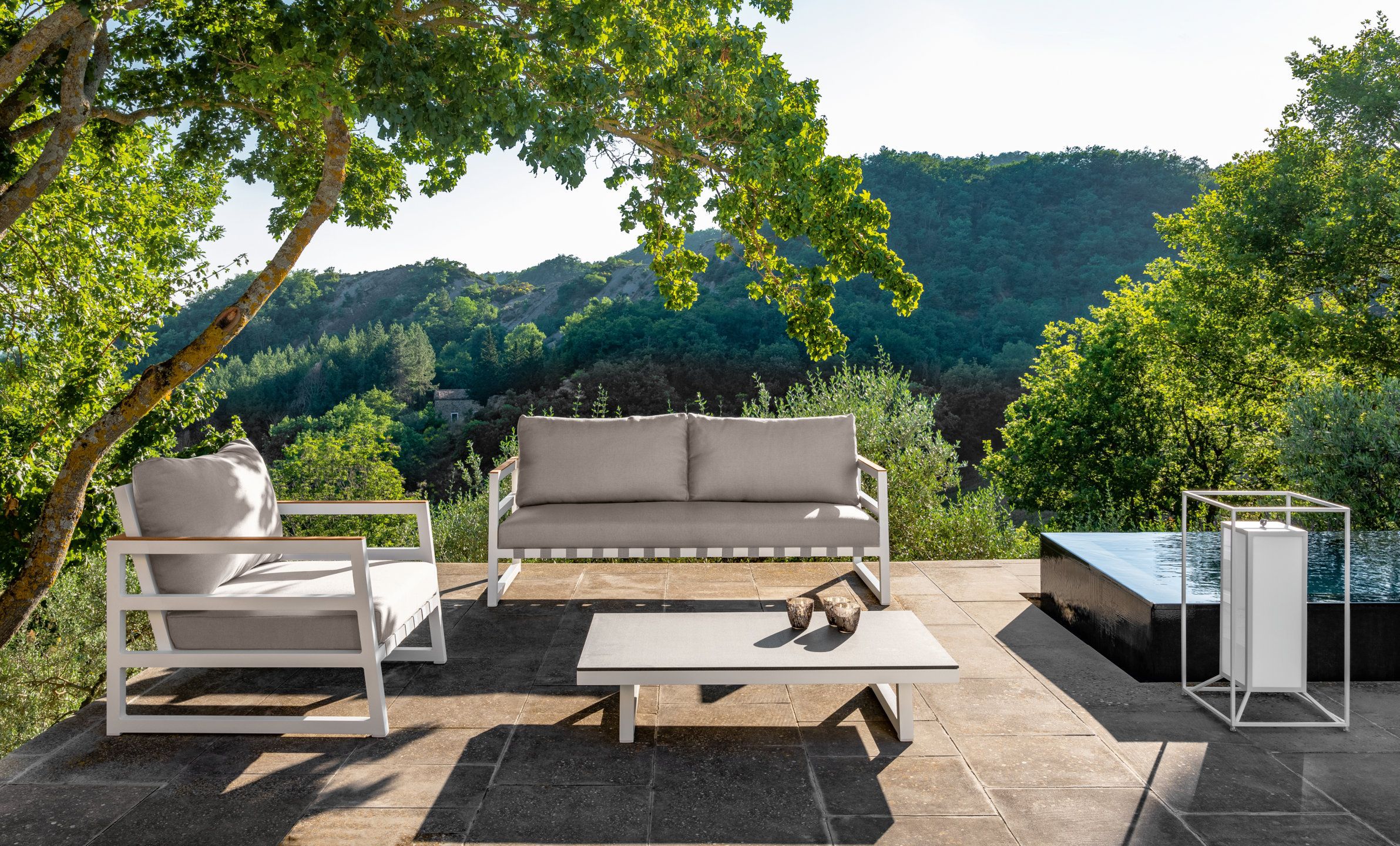 2-местный тканевый садовый диван Talenti Alabama Alu ARCH-00097996 - Вид №1