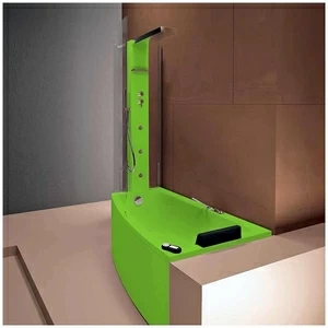 Ванна с кабиной Gruppo Treesse Asyx Box Top VTL-V8261-B8220-DX-S угловая салатовая правосторонняя