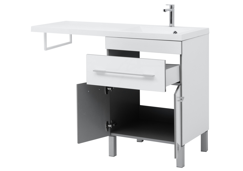 Тумба с раковиной Aquanet Верона 120 R белый (напольная, 1 ящик, 2 дверцы) 0018250700239568 - Вид №9