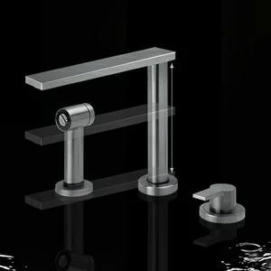 Смеситель на три отверстия 7KYO3T01 Geda Nextage Kyo с подвижным поворотным изливом и душем