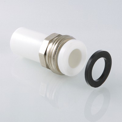 VTp.721.0.02506 Фитинг полипропиленовый – патрубок под накидную гайку Valtec 25 мм x 1"  - Вид №1