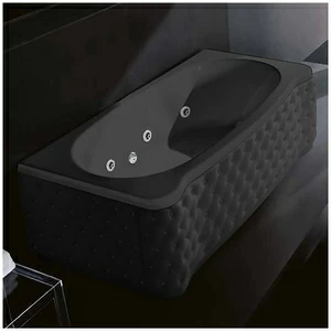 Ванна Gruppo treesse New Classic Young STD-V6747-DX-KC-C чёрная с гидромассажем прямоугольная правая чёрная кожа