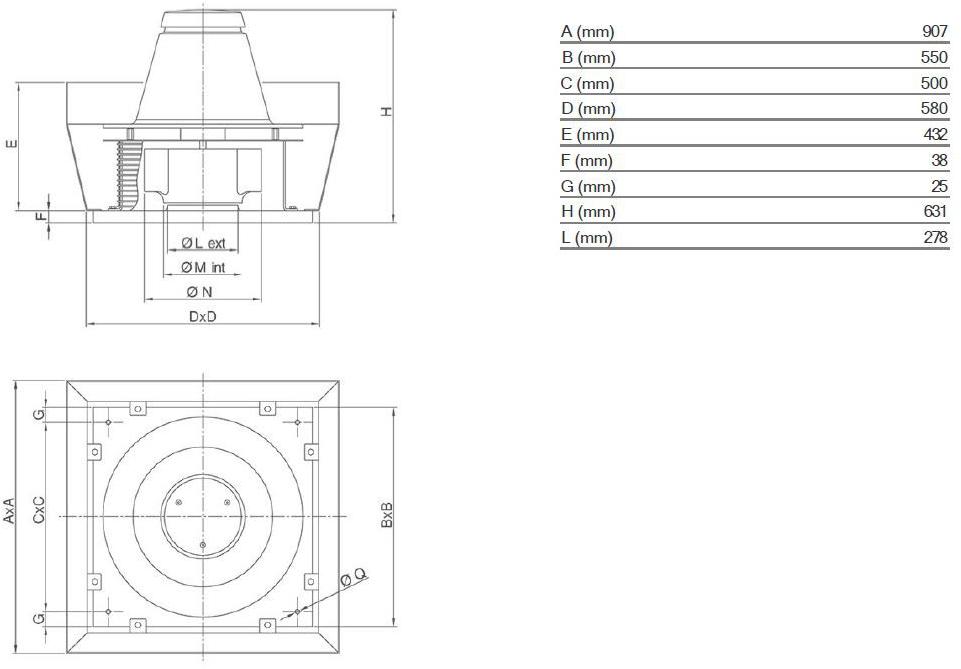 Vortice Центробежный крышный вентилятор с вертикальной разгрузкой Torrette tr-e-v 15199 - Вид №1