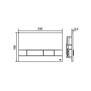Полированная хромированная панель управления туалетом ABS OLI NARROW ARCH-00015222 - Вид №1