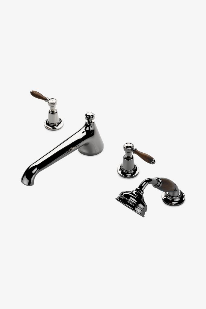 EATF05 Скрытый низкопрофильный наполнитель для ванн Easton Classic с ручным душем и дубовыми ручками Waterworks 