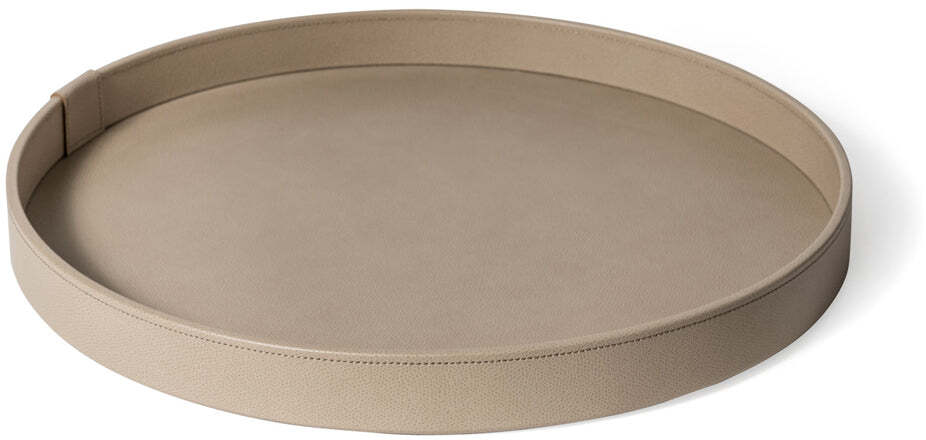 Gea Круглый поднос - Ø 40 см / зернистая кожа_кремовый