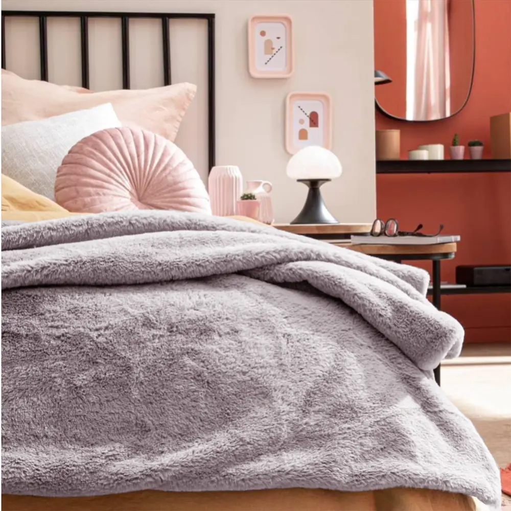 INSPIRE Плед Enalie Bohemai из искусственного меха бледно-розовый 83367906 STLM-1571433 - Вид №4