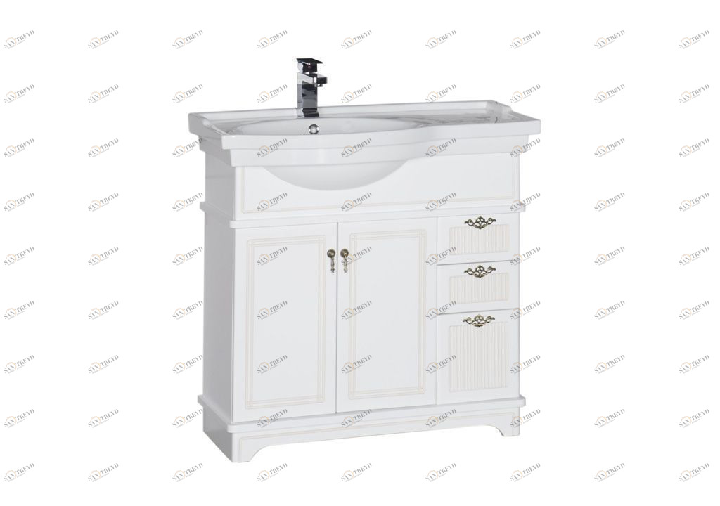 Тумба с раковиной Aquanet Луис 90 L белый 0017692600176323