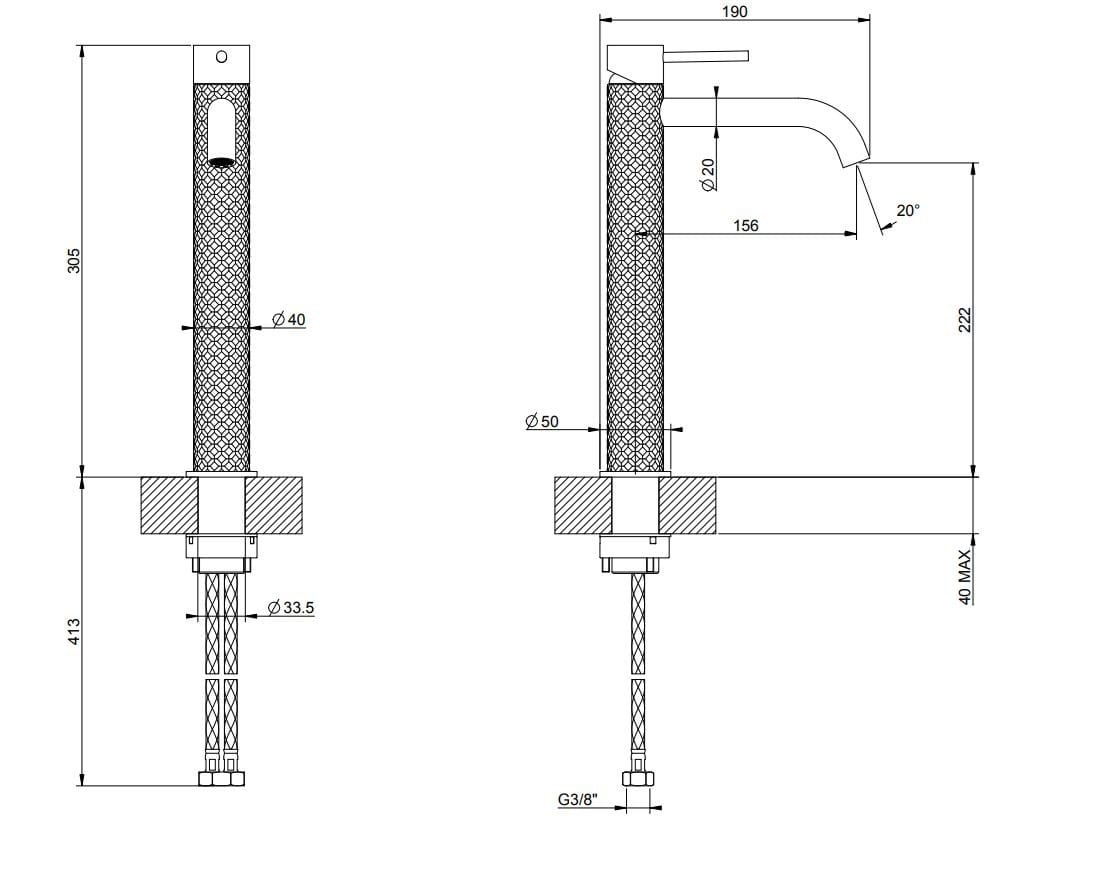 Смеситель для раковины из нержавеющей стали Gessi Messi316 ARCH-00090976 - Вид №5