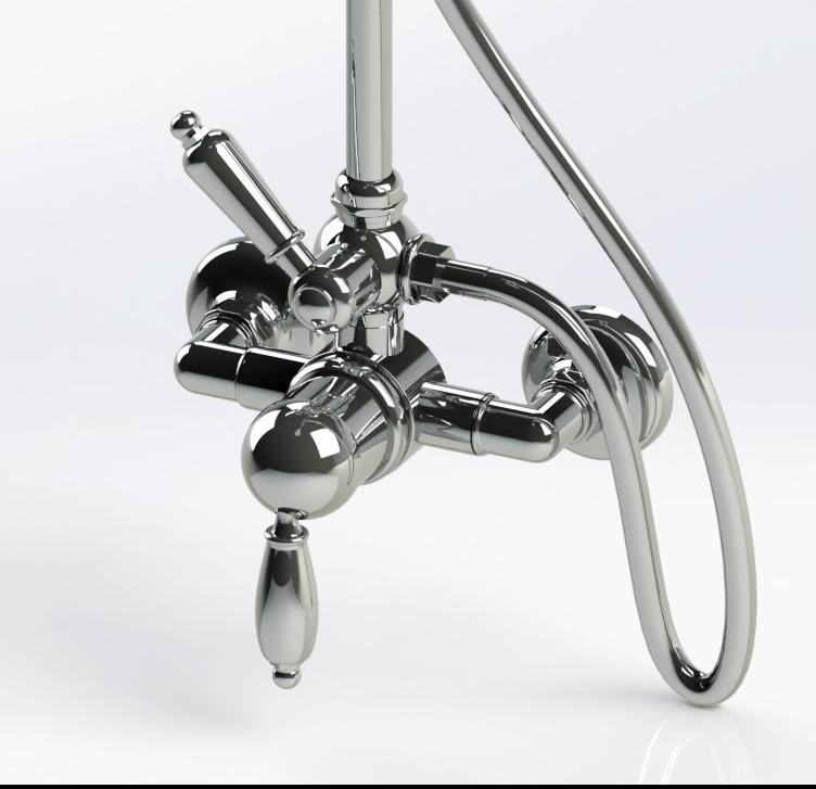 BLEU PROVENCE Настенная душевая стойка из латуни с душевой лейкой Rubinetti per doccia Rda122 - Вид №2