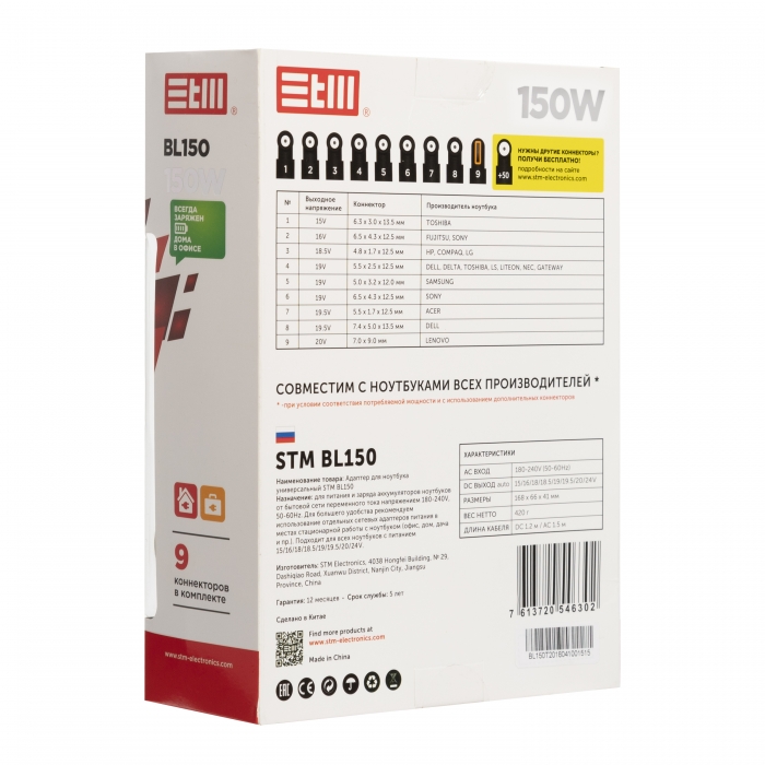 BL150 Nb adapter , usb(2.1a) STM Santreyd  - Вид №10