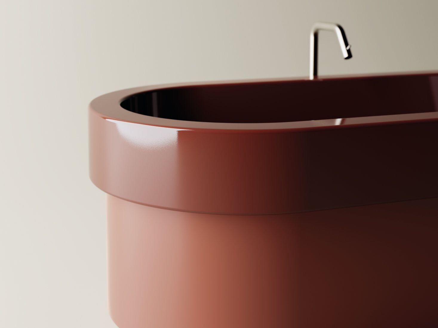 Овальная ванна в центре комнаты в Cristalplant® Agape Cenote ARCH-00111240 - Вид №1