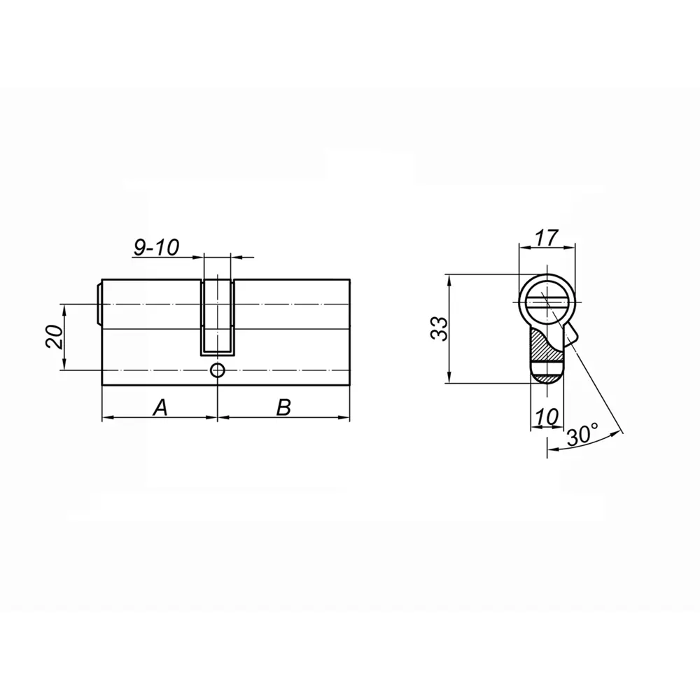 Цилиндр Palladium, 35x45 мм, ключ/ключ, цвет золото, без вертушки 84614148 STLM-2105506  - Вид №3