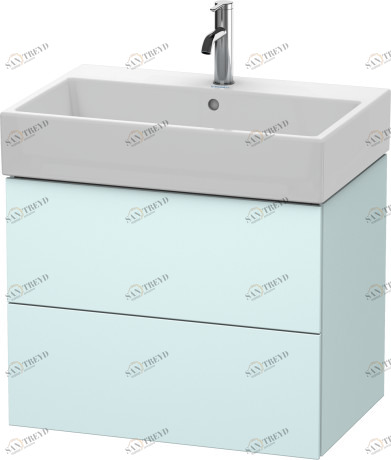 LC627600909 Тумбочка подвесная L-Cube #LC6276 684 x 459 мм Светло-голубой матовый декор Duravit