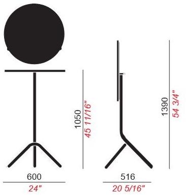 COLOS Круглый высокий стол из листового металла со складывающейся столешницей Ta sun-id-1505349 - Вид №3