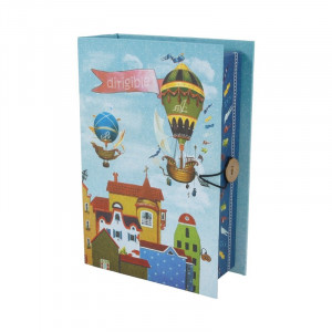 42374 Коробка подарочная с пуговицей №2 18 x 12 x 5 см "Дирижабли в лето" Феникс-Презент