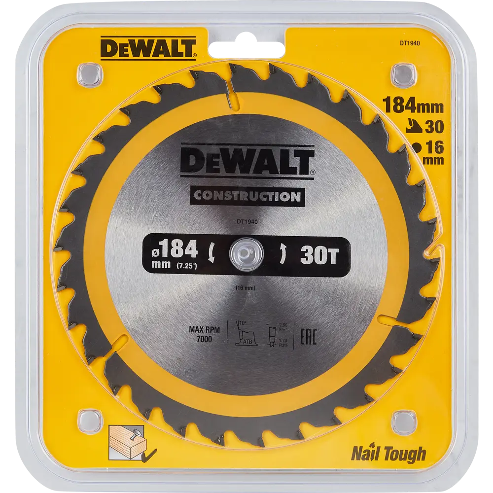 Диск пильный по дереву Dewalt 30Т 184x16 мм 82170525 STLM-2042281  - Вид №1