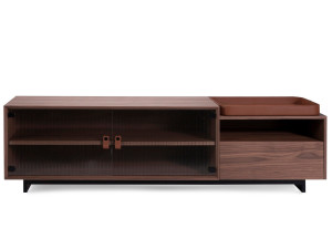 Шкаф для телевизора из шпона со стеклянными дверцами