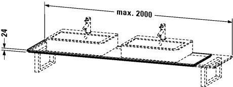 XL015C04747 X-Large Консоль для накладных раковин и встраиваемых умывальников Каменно-синий глянцевый лак Duravit - Вид №1