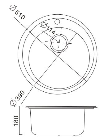 HB510 Кухонная мойка , полированная сталь Haiba  - Вид №2