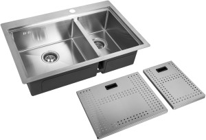Мойка кухонная ZorG Master N ZM N-78-2-52-L из нержавеющей стали с накладкой, сталь