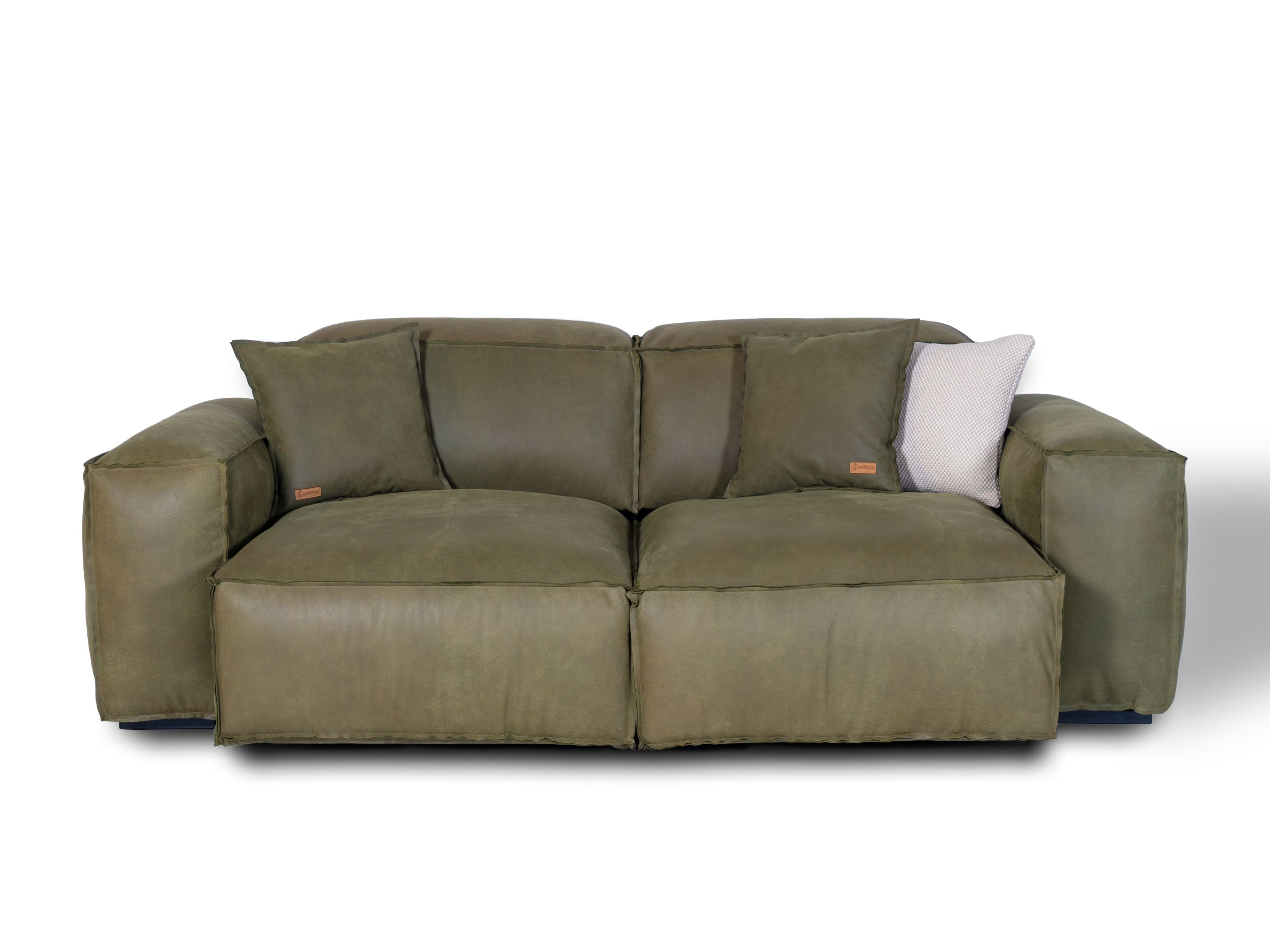 2-местный секционный диван из кожи с эффектом старения Mantellassi 1926 Placido ARCH-00074951 - Вид №2